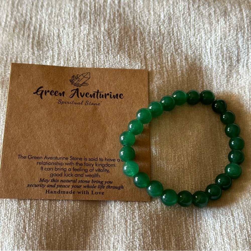 Green Aventurine Spiritual Stone Stone Stretch Bracelet New